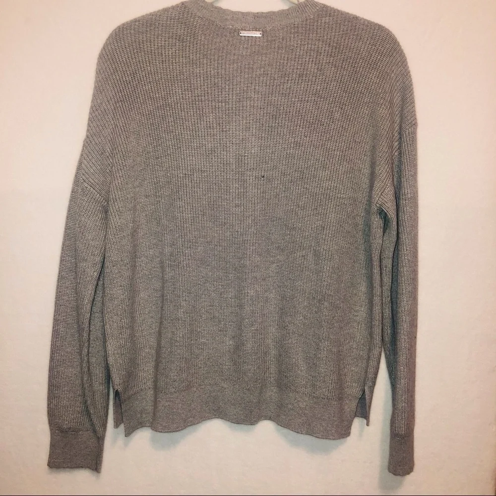 NWT Michael Kors Gray Lace Up Front Knit Sweater Size Medium